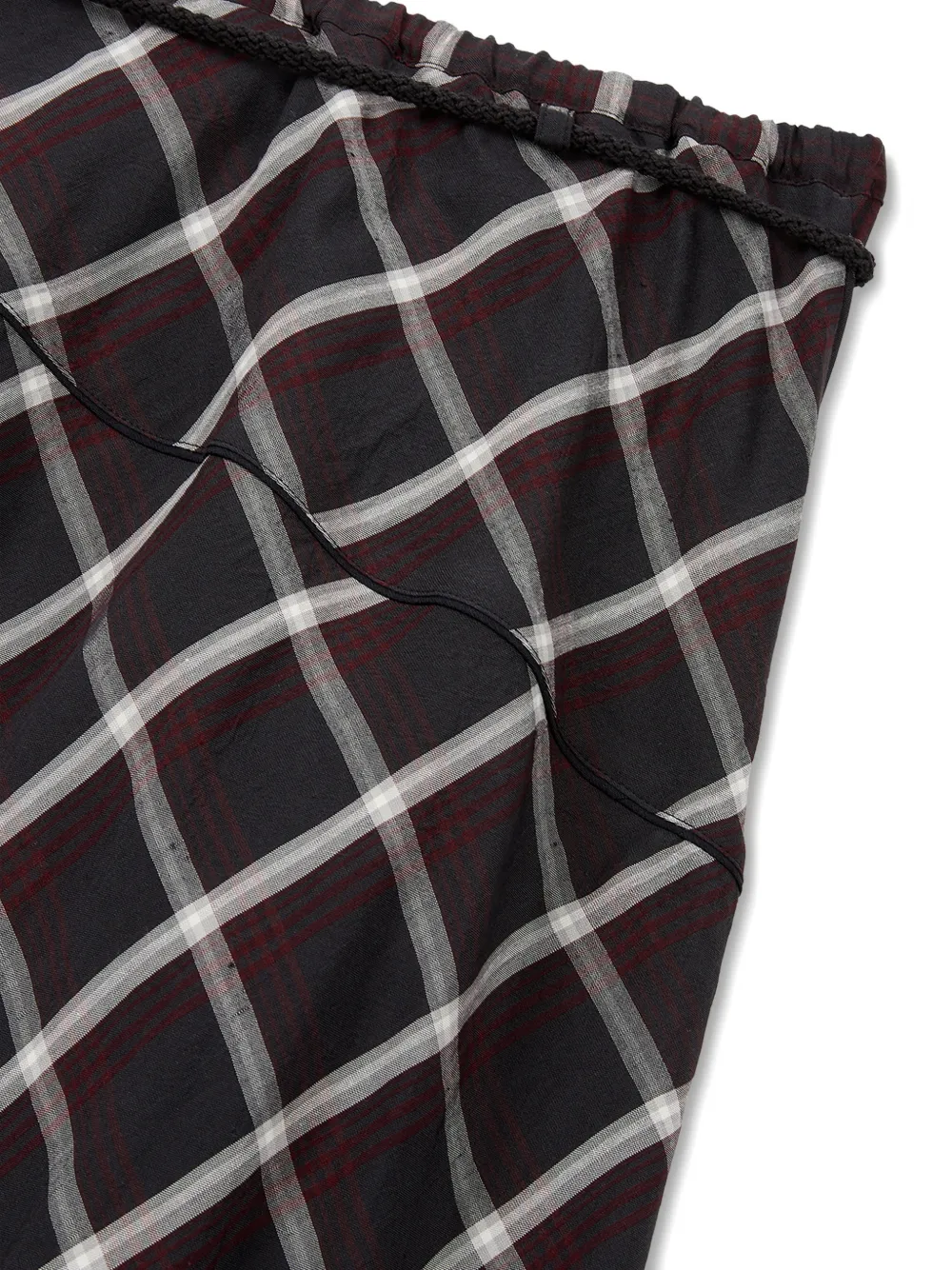 TOMBOY Unbalance maxi-rok met geruit patroon Zwart