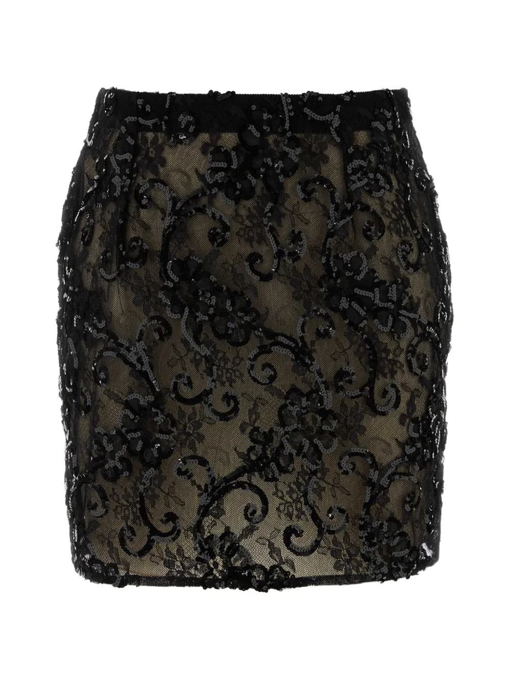 Alessandra Rich lace detail mini skirt - Schwarz