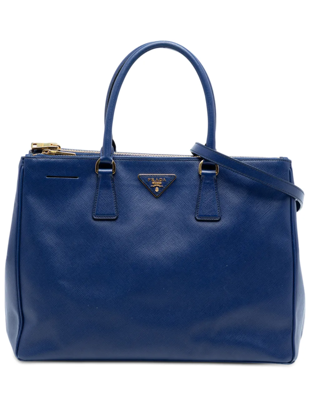 Prada Pre-Owned 2010-2026 Large Saffiano Lux Galleria Double Zip Tote satchel - Blu