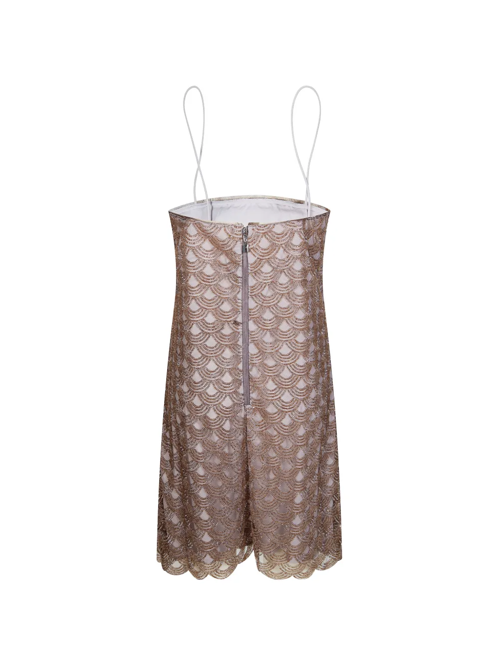 ROTATE BIRGER CHRISTENSEN Gewelfde taupe mini-jurk met pailletten Beige