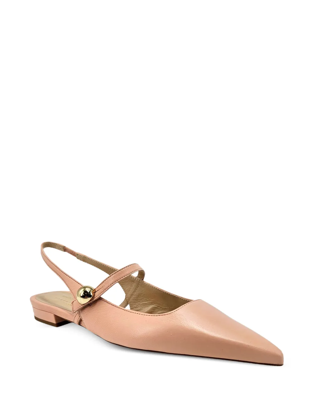 Madison.Maison binta pointed leather slingback pumps Roze