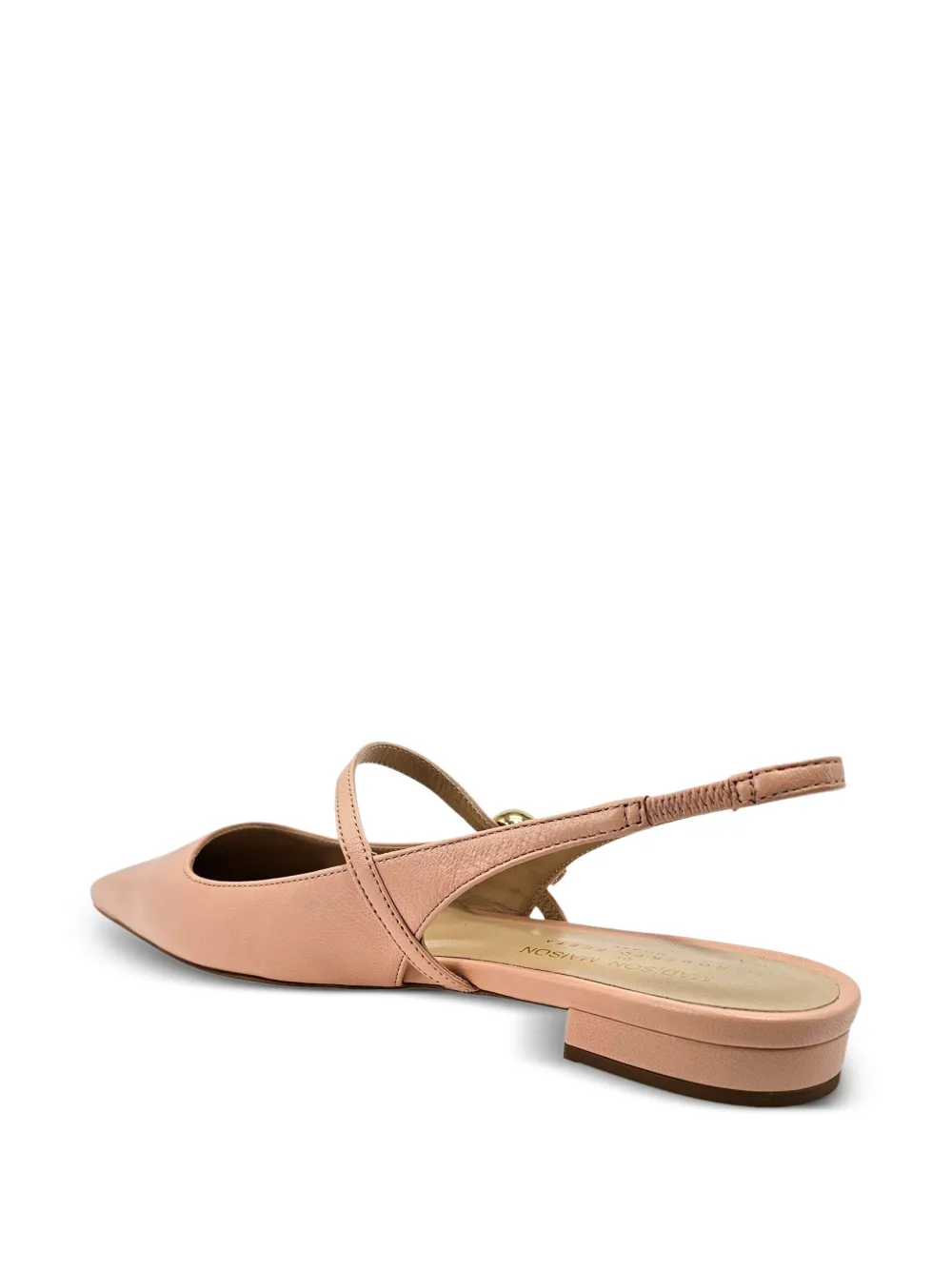 Madison.Maison binta pointed leather slingback pumps Roze