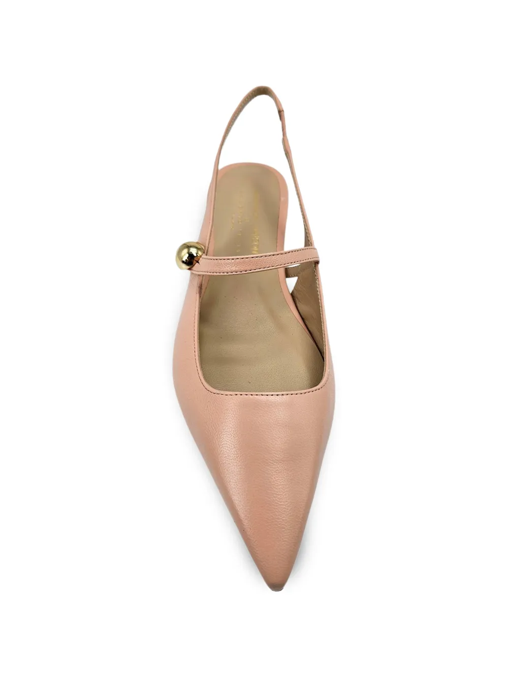 Madison.Maison binta pointed leather slingback pumps Roze