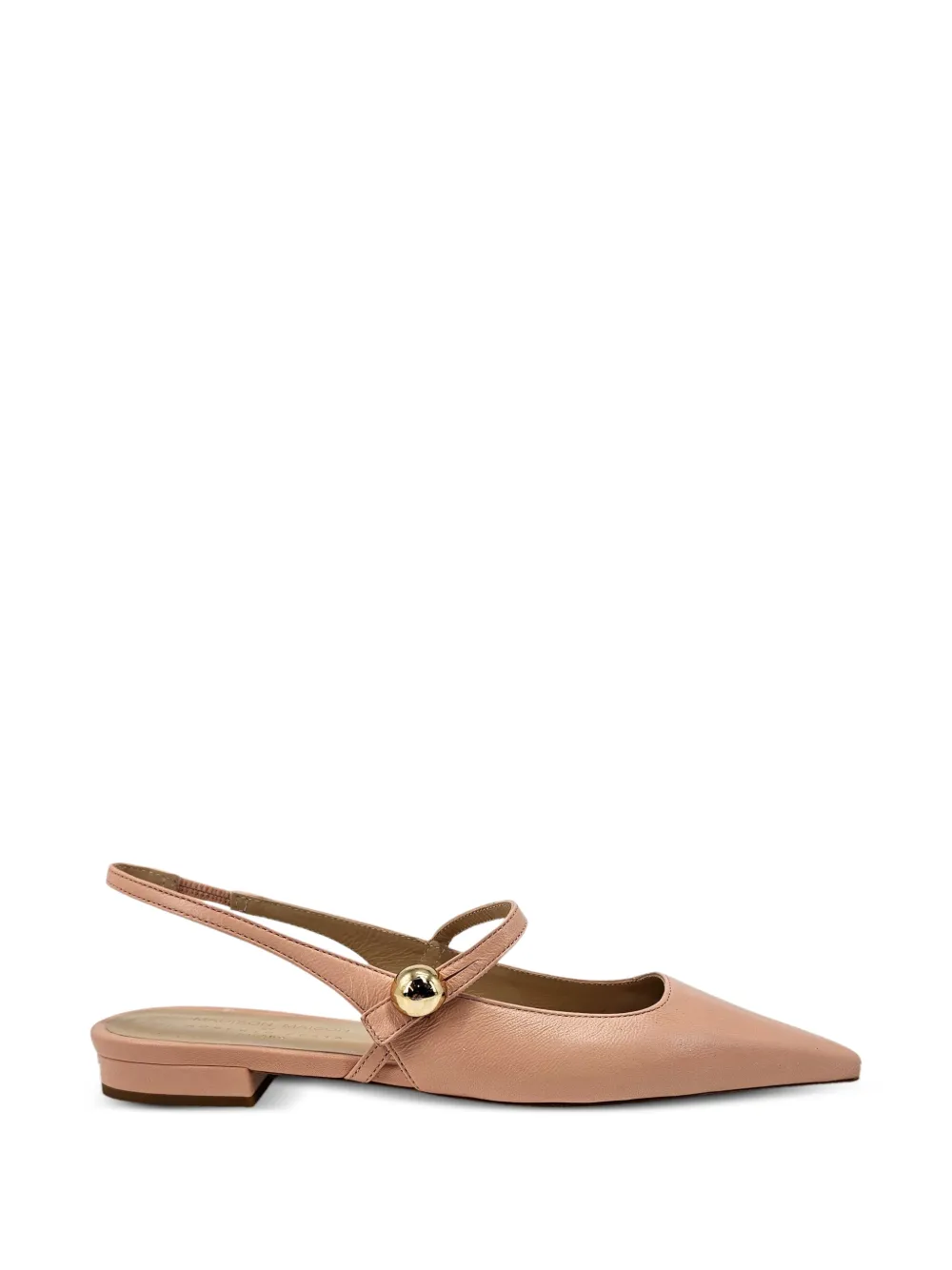 Madison.Maison binta pointed leather slingback pumps Roze