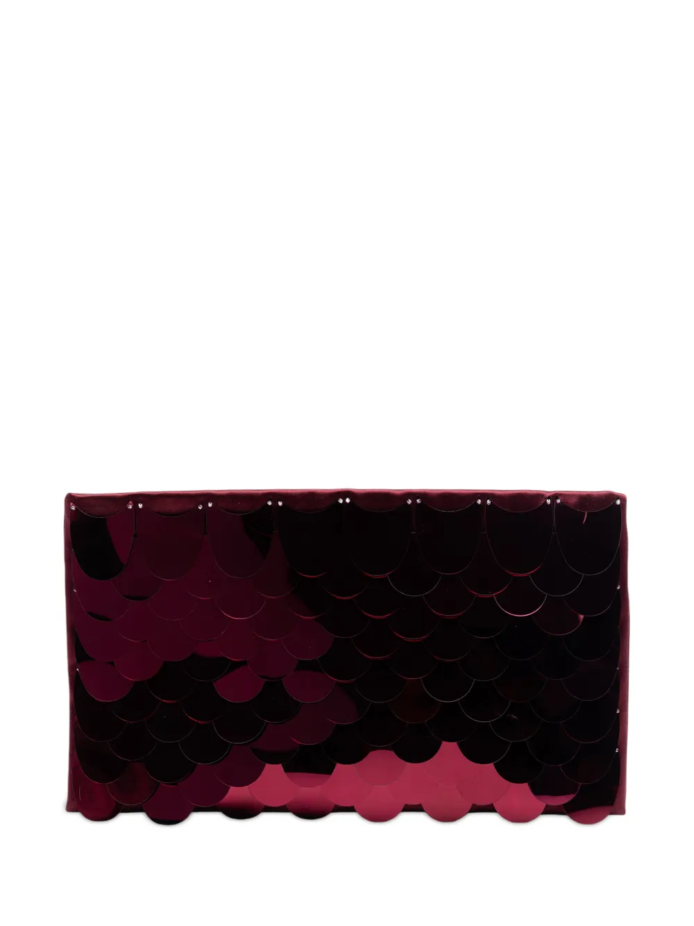 Prada 2000-2026 Raso Paillettes Clutch in Rot