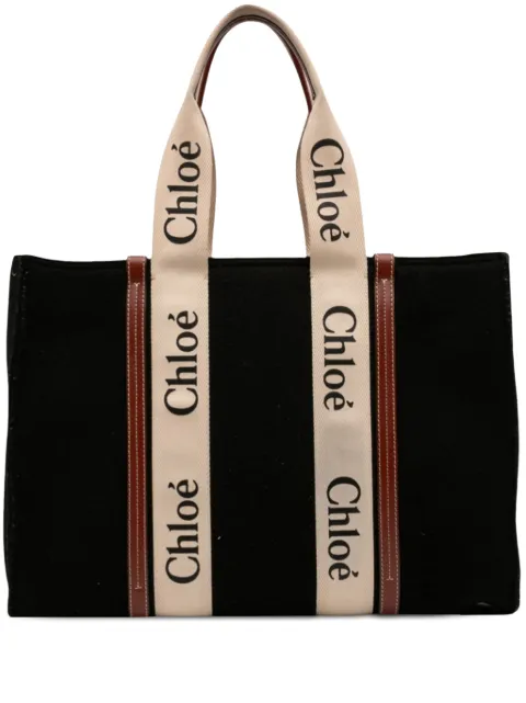 Chloé Pre-Owned 2022 Large Wool Woody tote bag