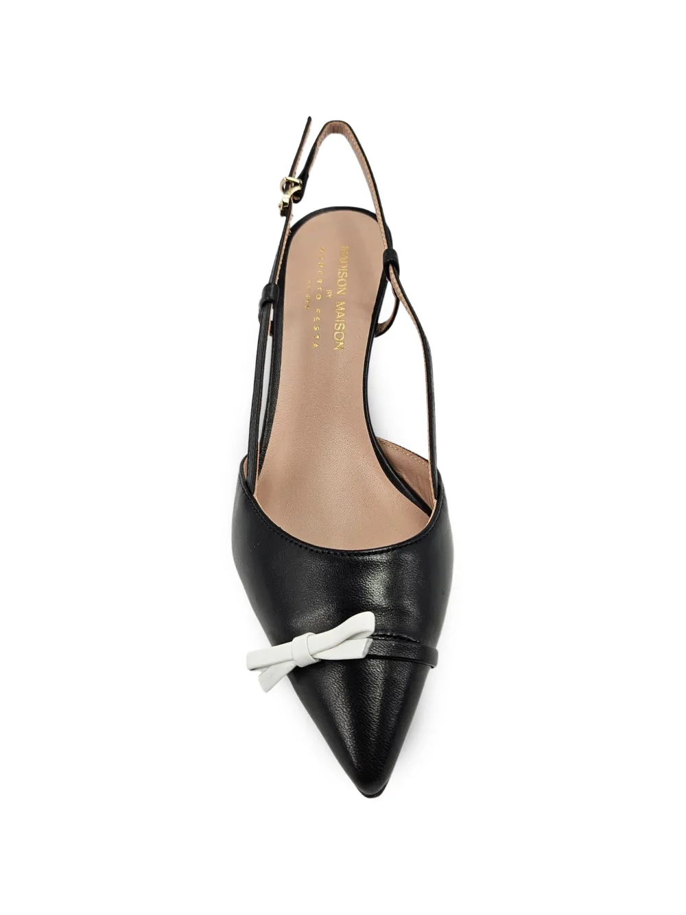 Madison.Maison Alessia leather slingback pumps Zwart