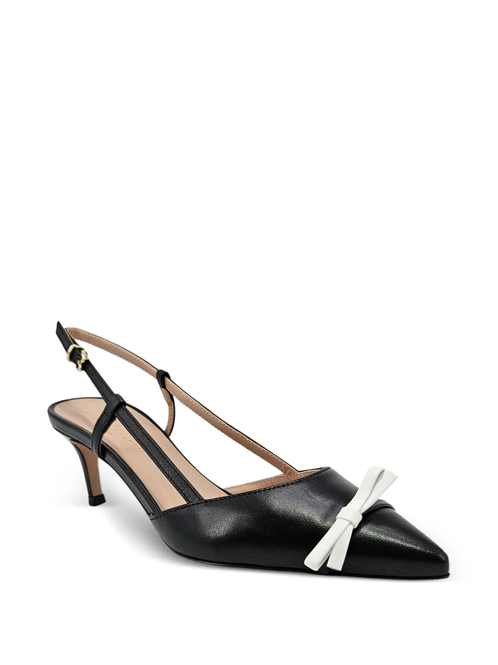 Madison.Maison Alessia leather slingback pumps Zwart