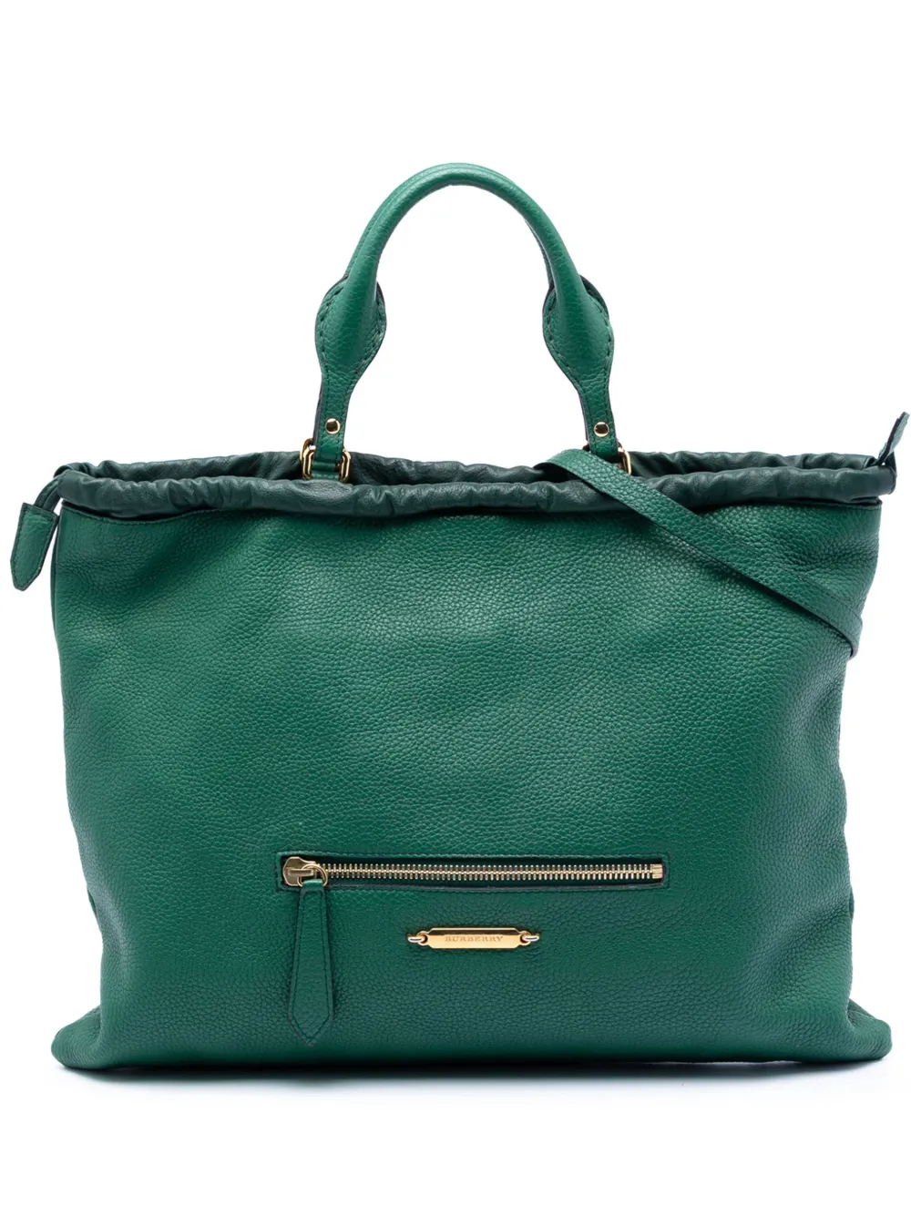 Burberry Pre-Owned 2000-2017 Leather Big Crush Convertible Tote satchel - Verde