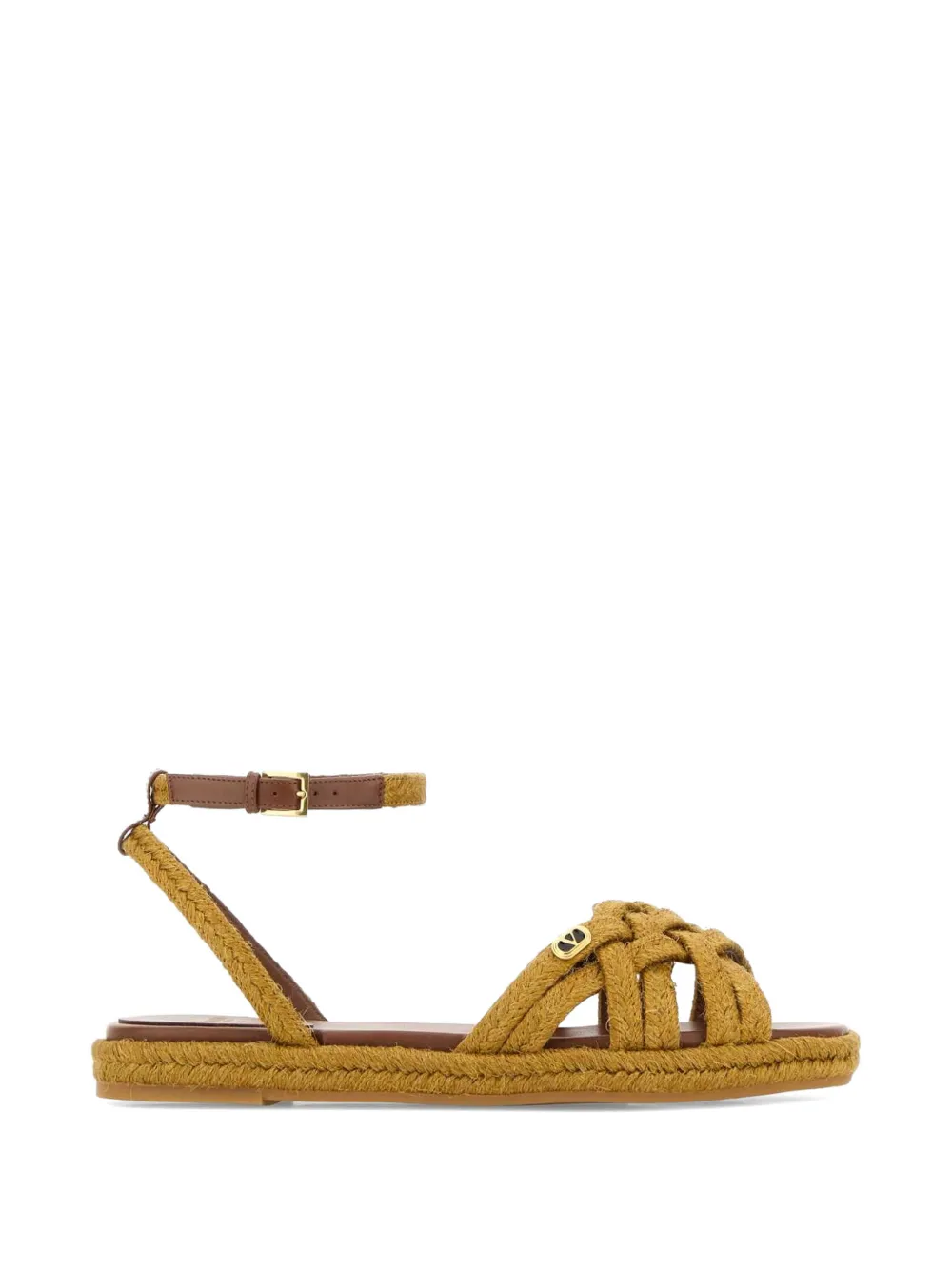 Valentino Garavani Vlogo raffia sandals Beige