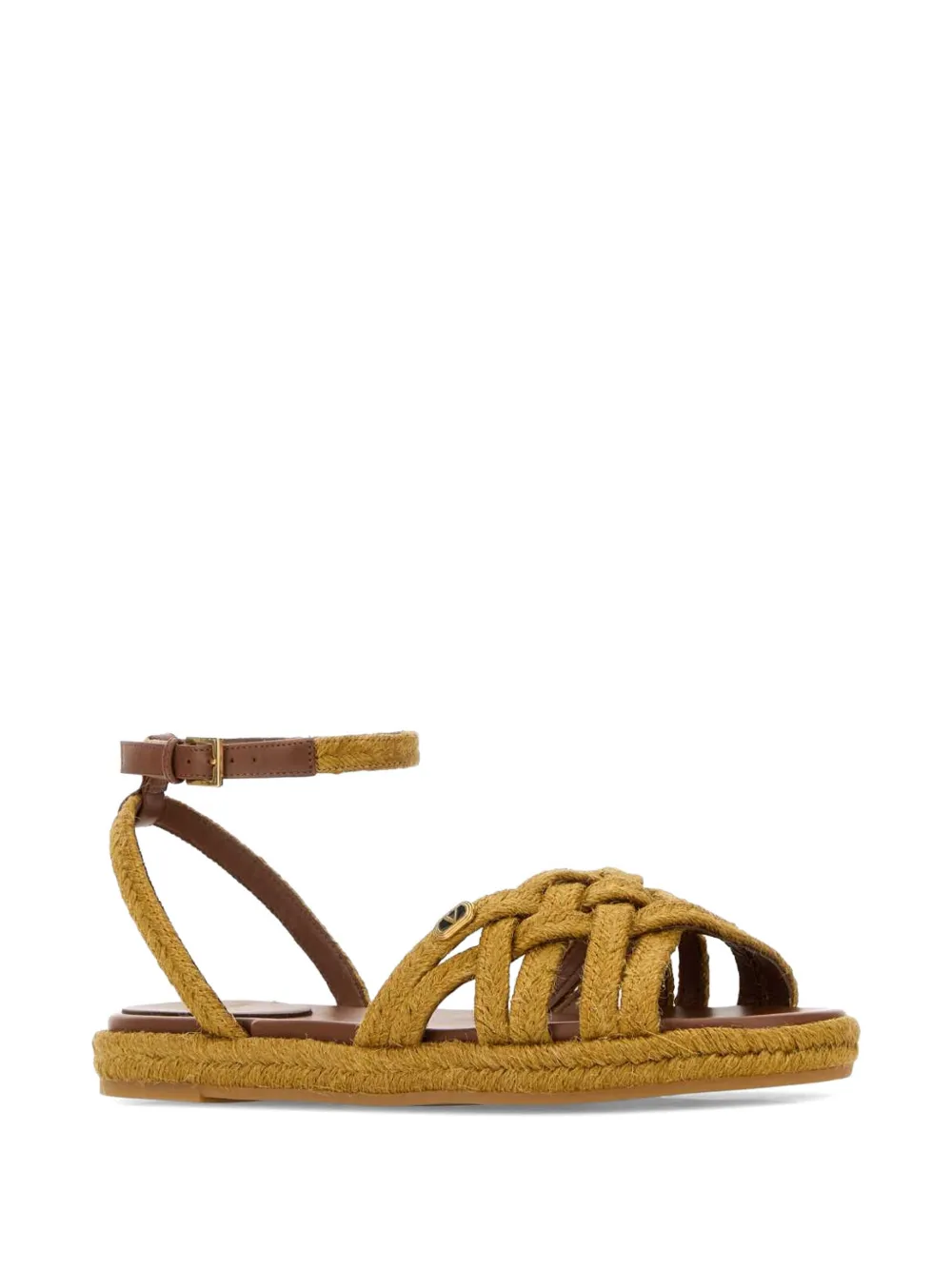 Valentino Garavani Vlogo raffia sandals Beige