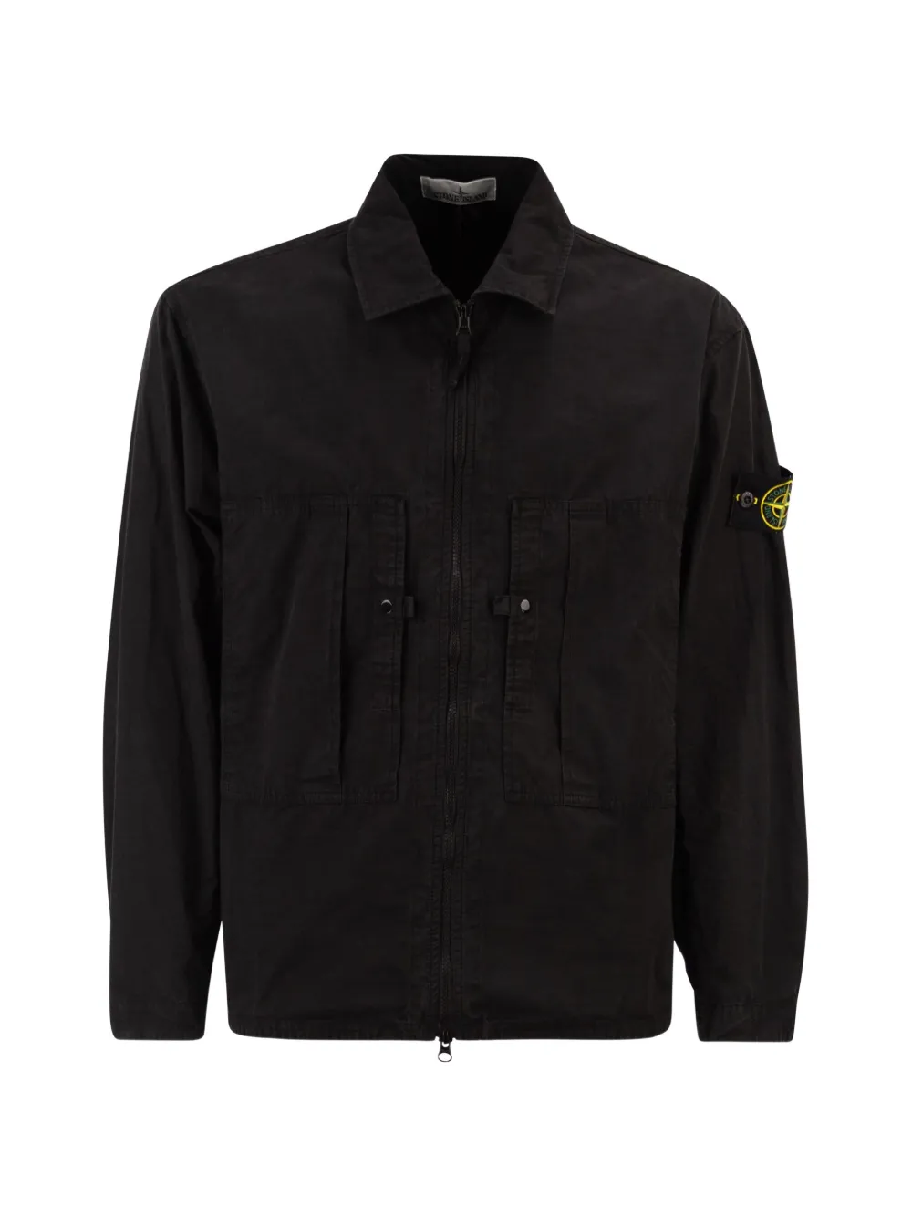 Stone Island chest-pockets zip-fastening overshirt - Schwarz
