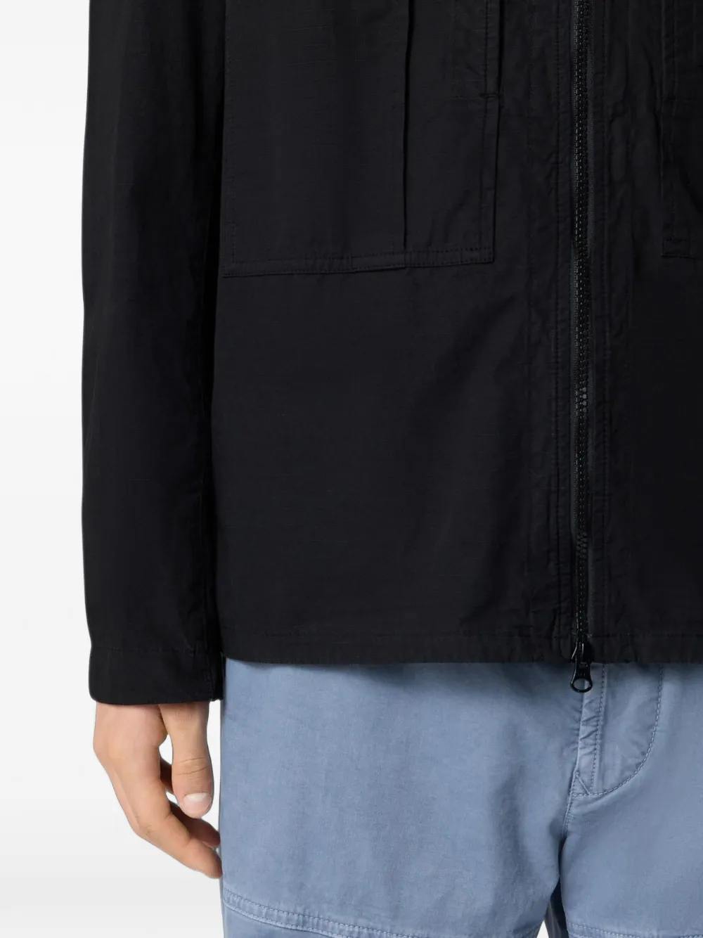 Stone Island Ripstop shirtjack van gemerceriseerd katoen Zwart