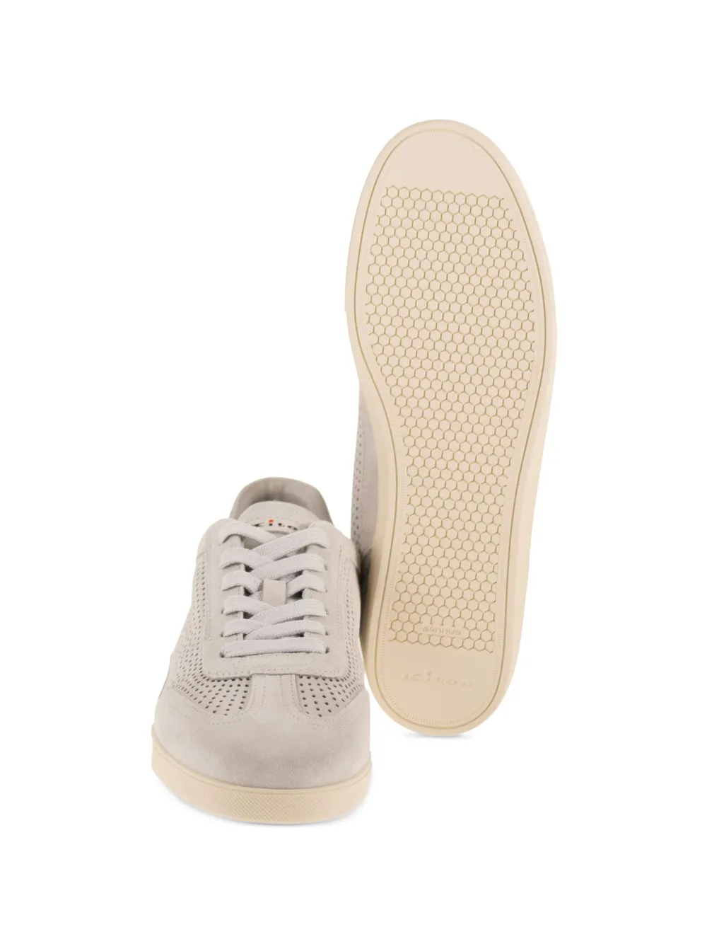 Kiton perforated-detail lace-up fastening sneakers Grijs