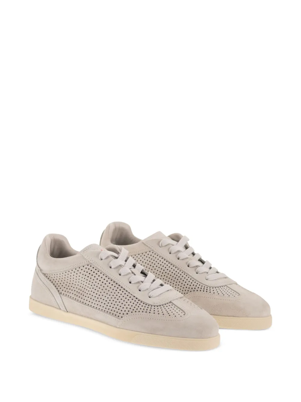Kiton perforated-detail lace-up fastening sneakers Grijs