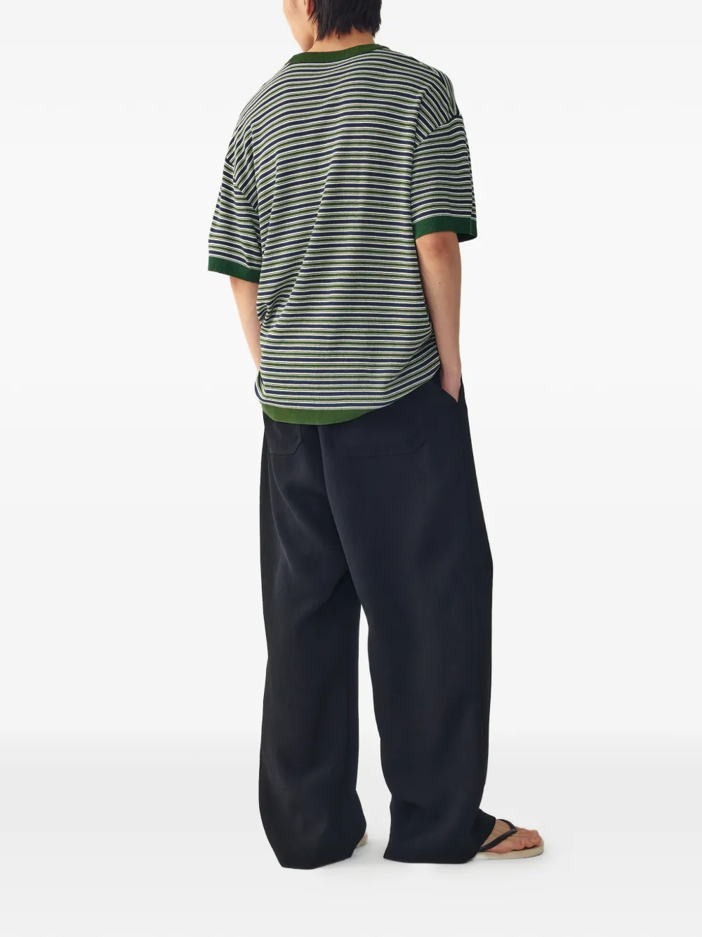  Tomboy Striped Short-sleeve T-shirt - Green 