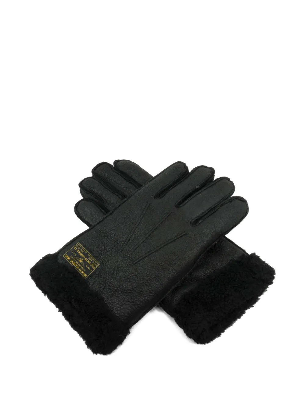 Polo Ralph Lauren shearling-trim gloves - Nero