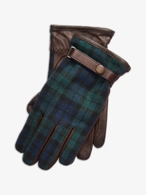 Polo Ralph Lauren guantes de piel con motivo de cuadros tartán