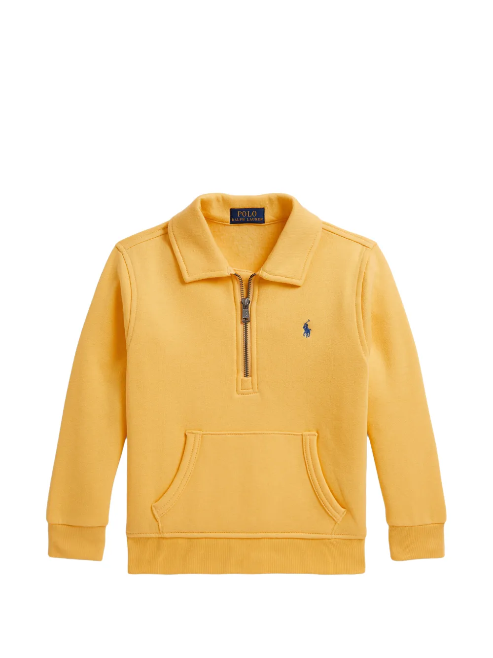 POLO RALPH LAUREN KIDS Felpa Pony con zip corta e ricamo - Giallo