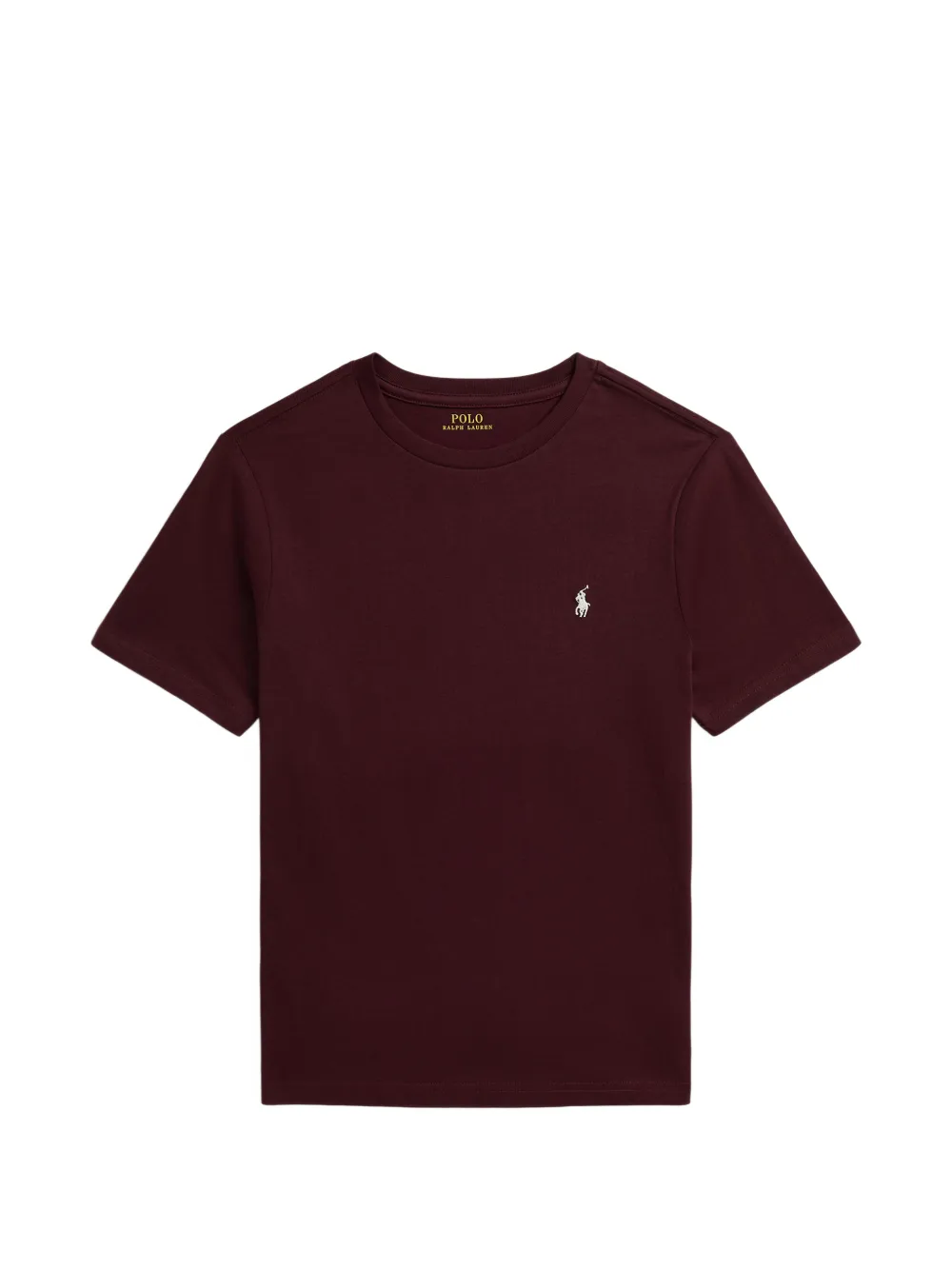 POLO RALPH LAUREN KIDS T-shirt ricamata in jersey di cotone - Rosso
