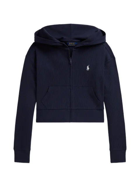 POLO RALPH LAUREN KIDS ribbed-knit zip-up hoodie