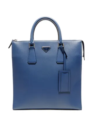 Prada Pre-Owned 2015-2020 トライアングルロゴ ハンドバッグ | ブルー