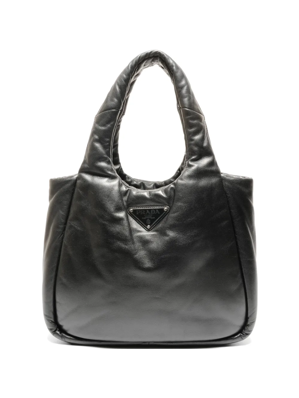 Prada Pre-Owned 2010s triangle-logo padded handbag - Nero