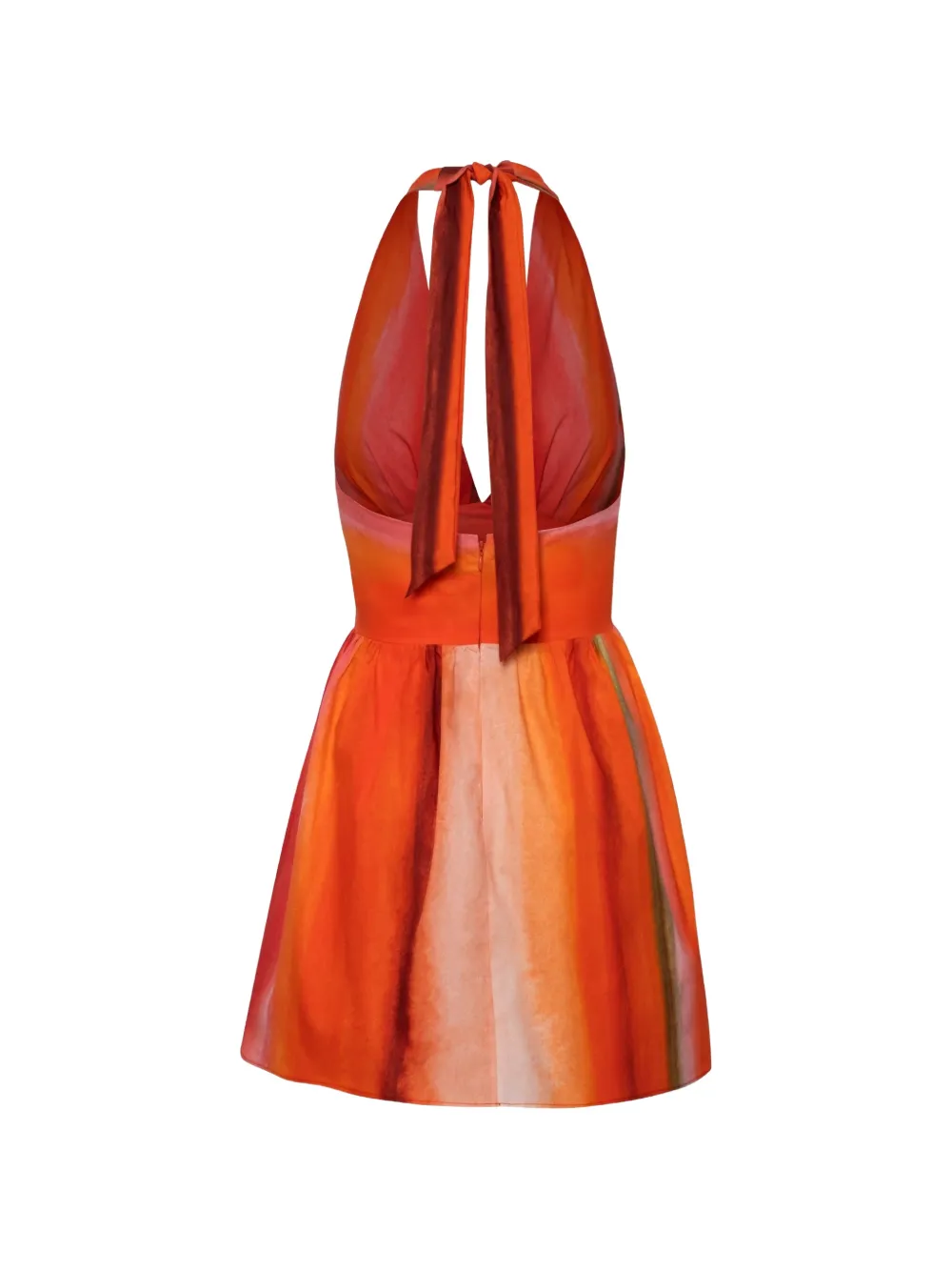 Baobab Agustina mini-jurk met ruches en V-hals Oranje