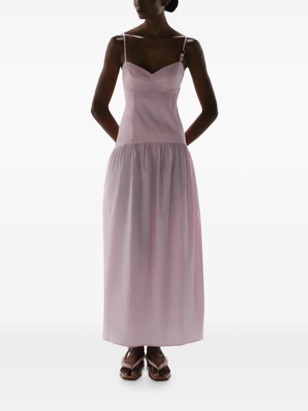 Baobab Simona maxi-jurk met sweetheart hals Roze