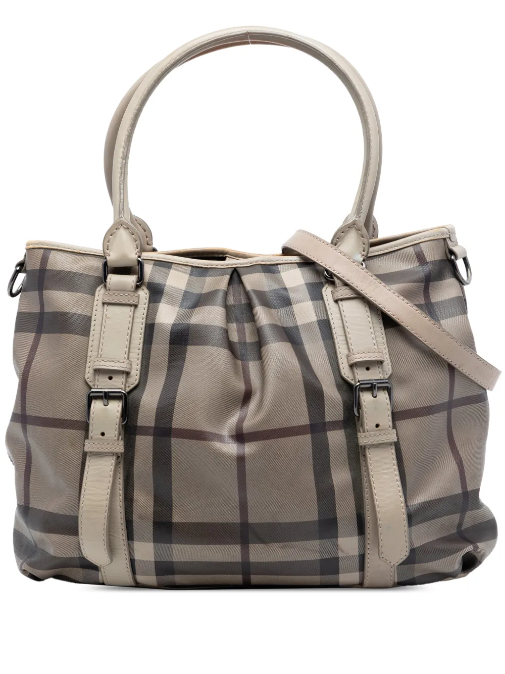 Burberry Pre-Owned 2000-2017 Smoke Check Coated Canvas Northfield satchel - Grigio