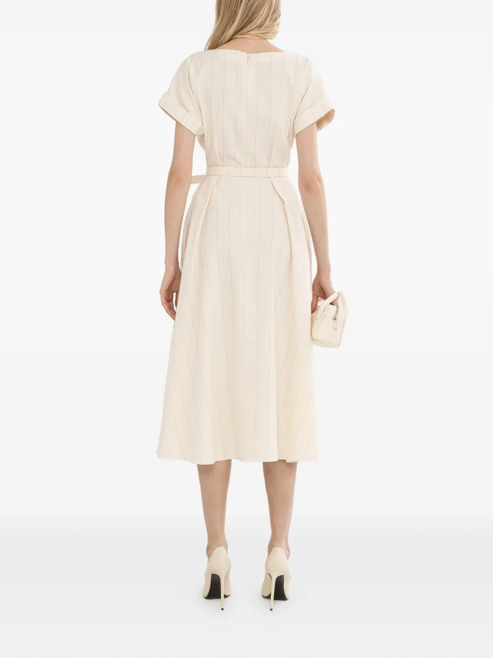 NISSA Midi-jurk met ceintuur Beige