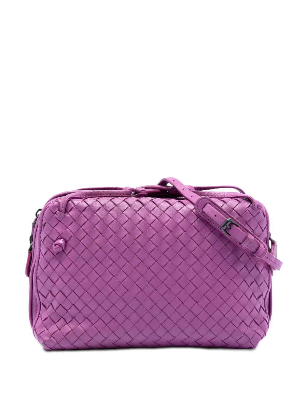 Bottega Veneta Pre-Owned 2012-2025 Nappa Intrecciato Nodini Double Zip crossbody bag - Viola
