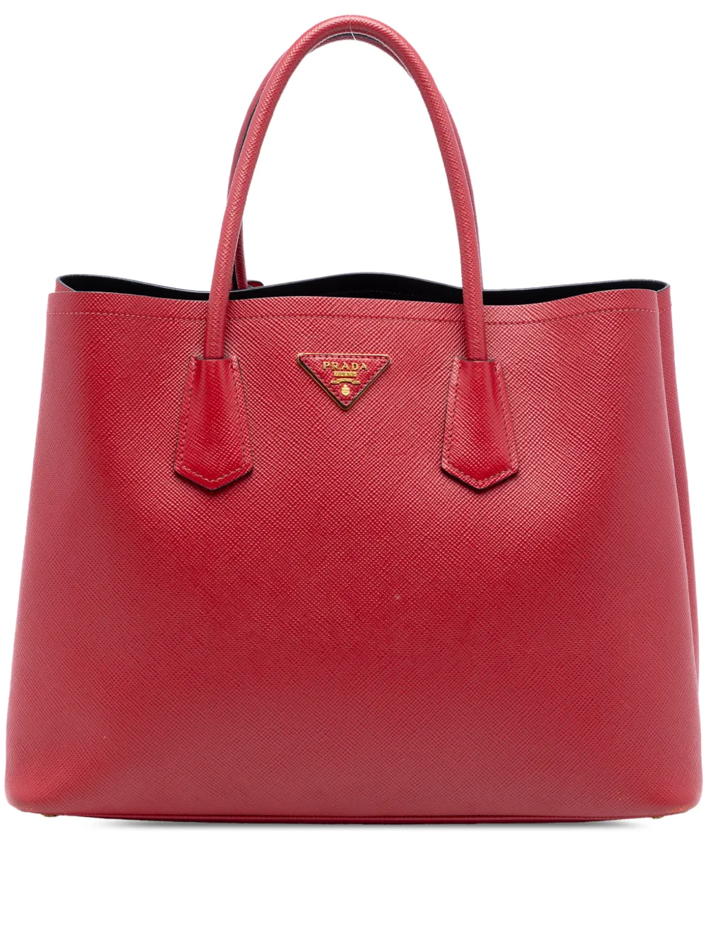 Prada Pre-Owned 2010-2026 Medium Saffiano Cuir Double satchel - Rosso