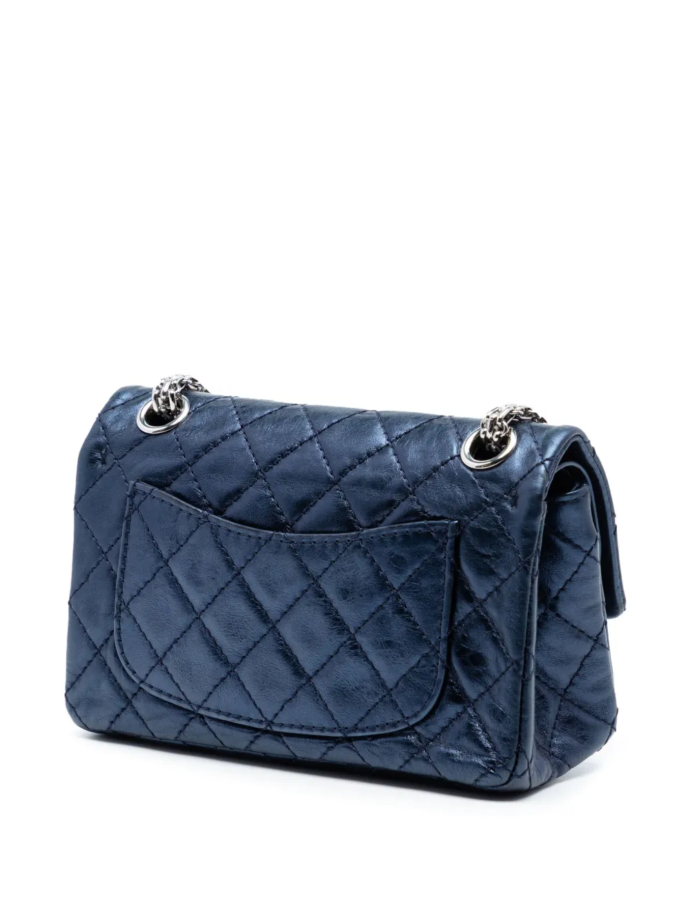 2006-2008 Metallic Aged Calfskin Reissue 2.55 Double Flap 224 Crossbody Bag