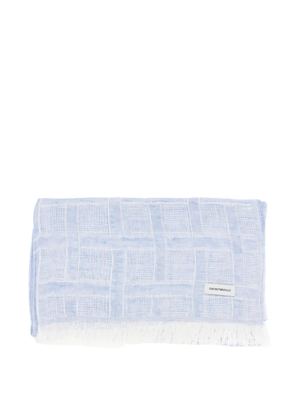 Emporio Armani checked fringed scarf - Blu