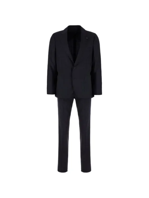 Lardini flower-pin single-breasted suit