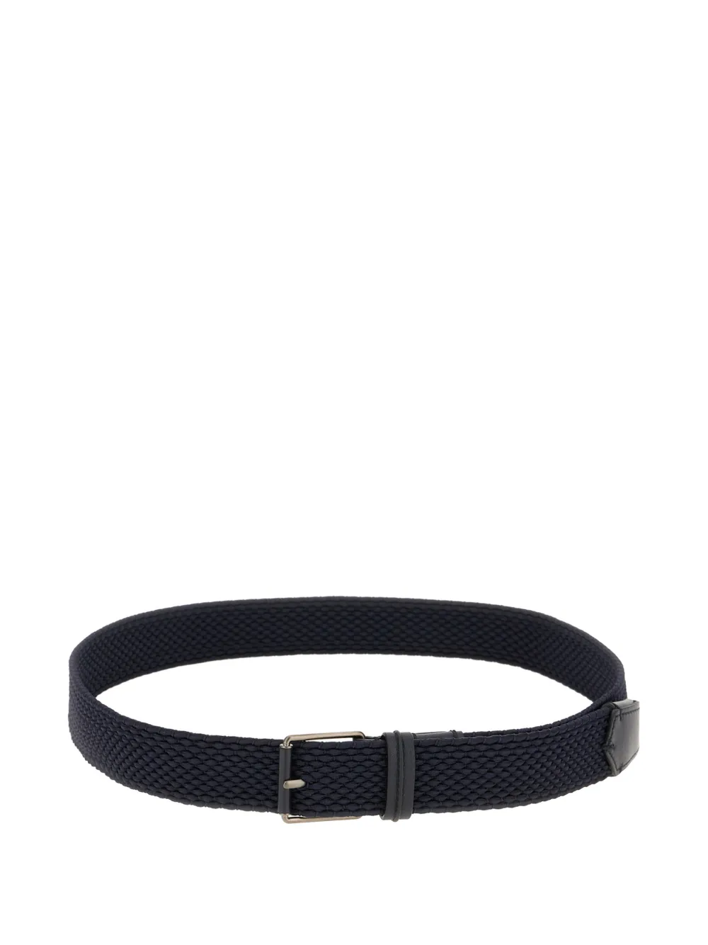 Zegna woven leather-trim belt - Blue