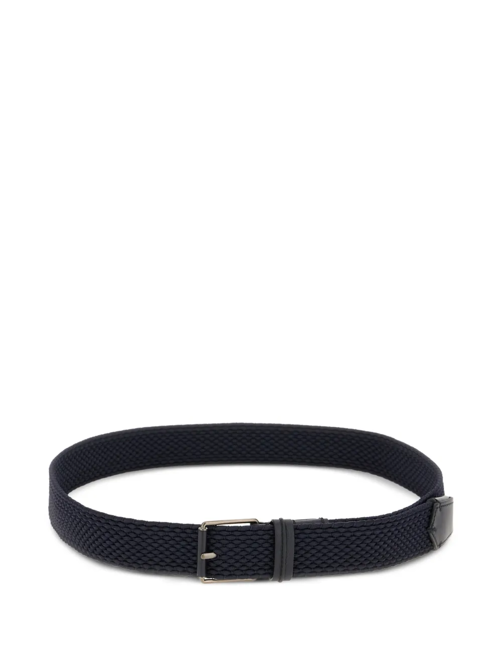 Zegna woven leather-trim belt - Blau