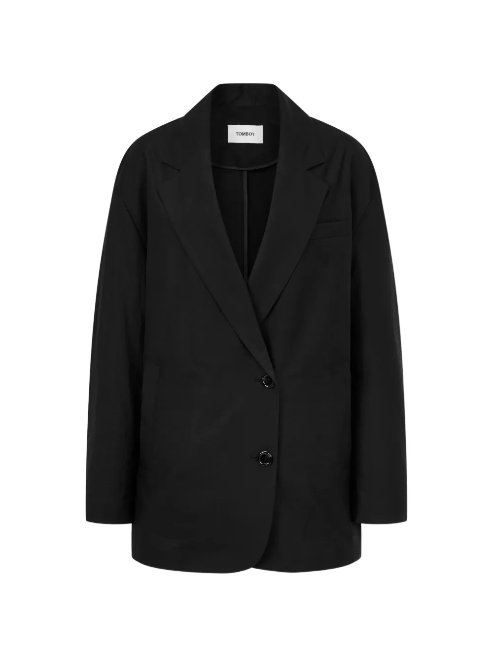 TOMBOY single-breasted relaxed-fit cotton blazer - Nero