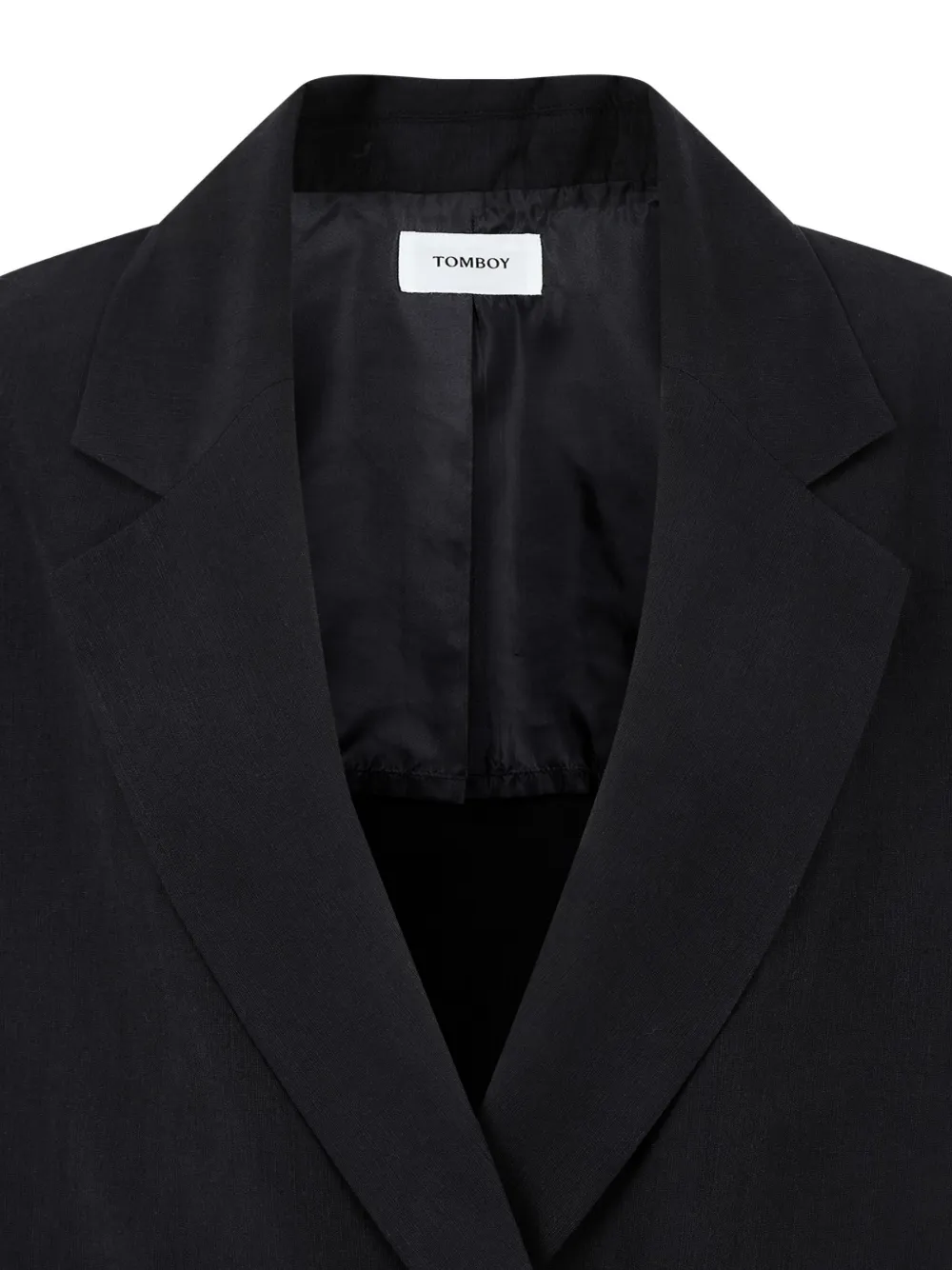 TOMBOY Oversized jack met dubbele rij knopen en korte mouwen Zwart