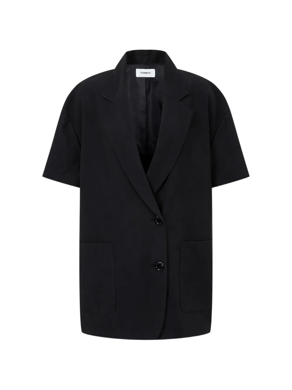 TOMBOY short-sleeve double-button oversized jacket - Schwarz
