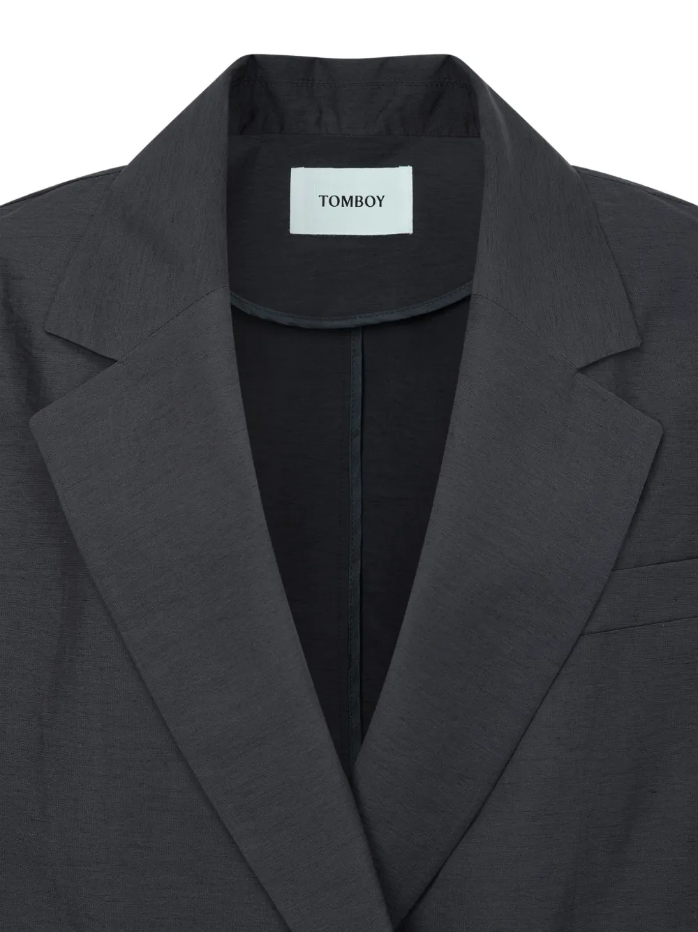  Tomboy Single-breasted Relaxed-fit Cotton Blazer - Grey 