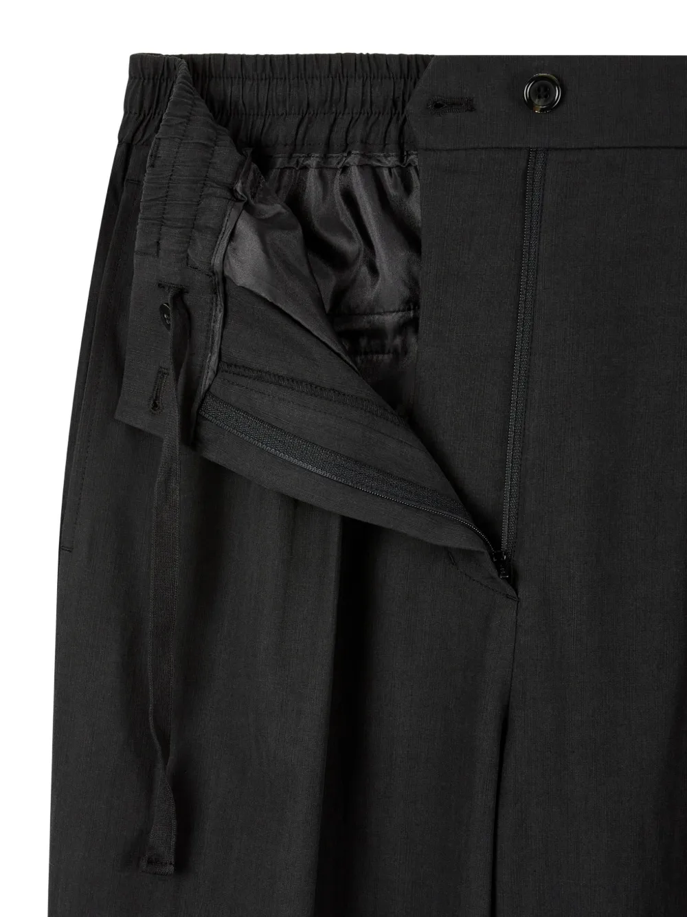 TOMBOY Ruimvallende broek met elastische taille Zwart