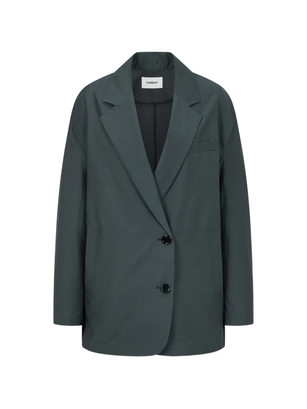 TOMBOY single-breasted relaxed-fit cotton blazer - Verde