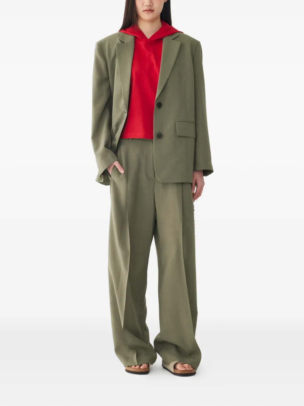 TOMBOY Blazer met enkele rij knopen Groen