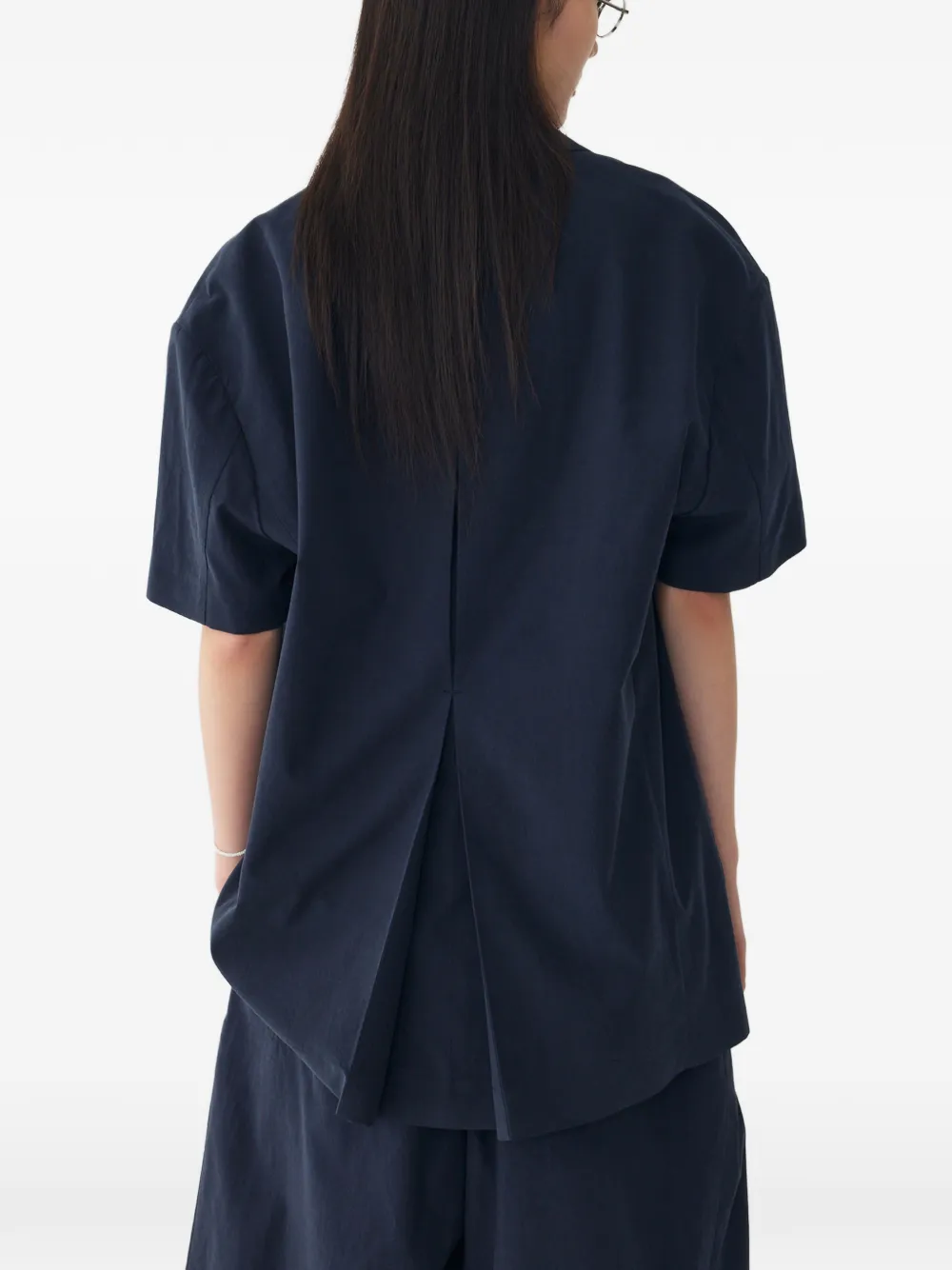 TOMBOY Oversized jack met dubbele rij knopen en korte mouwen Blauw
