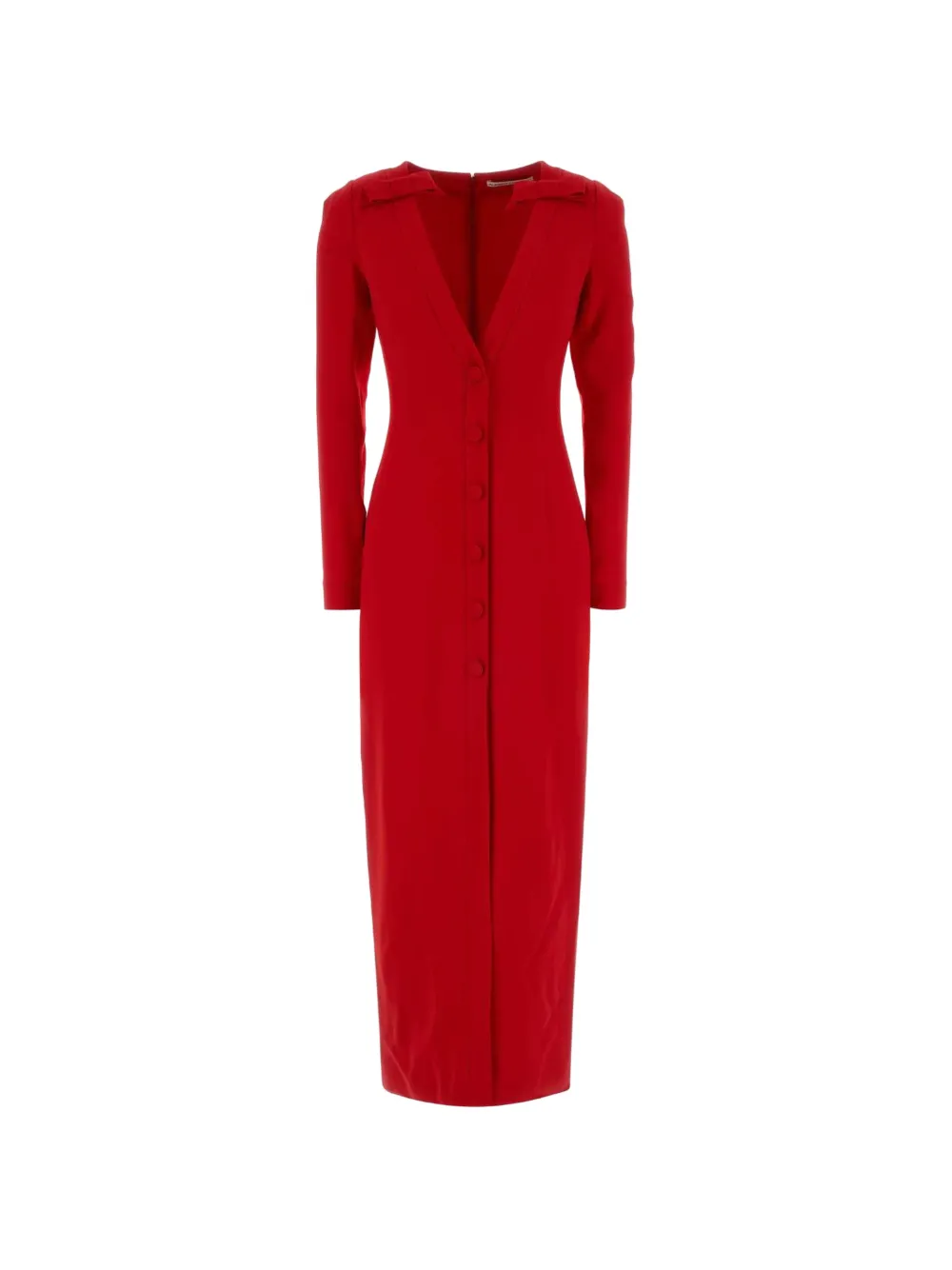 Alessandra Rich Cady V-neck button maxidress - Rosso