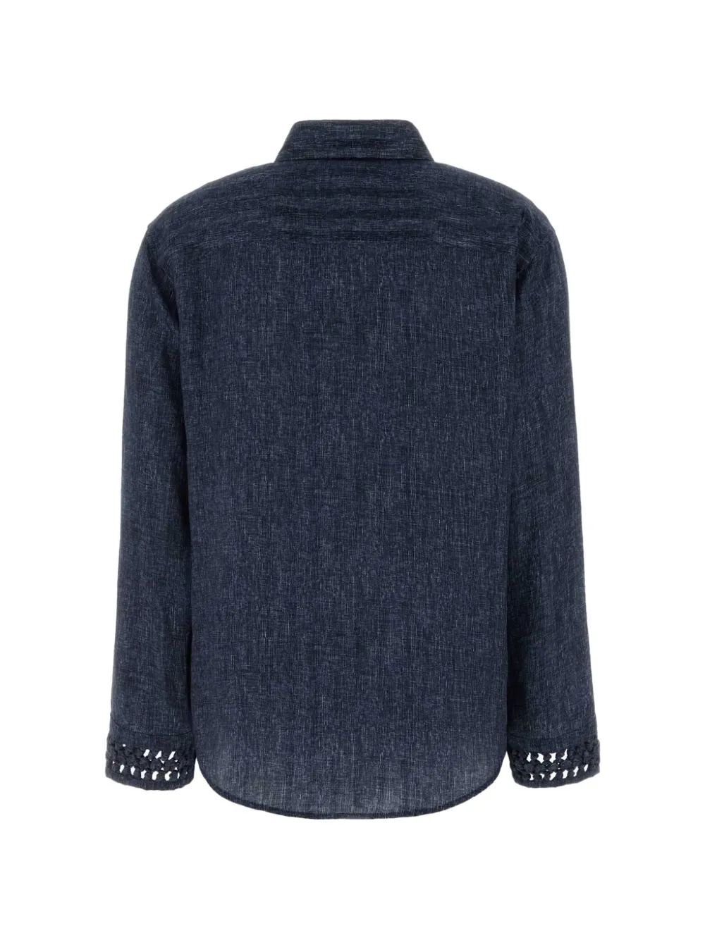  Giorgio Armani Crochet Trim Shirt - Blue 