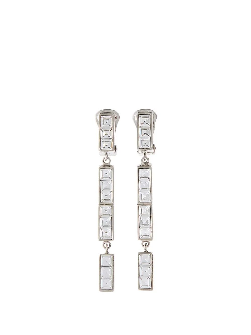 Alessandra Rich crystal-pendant drop earrings - Argento