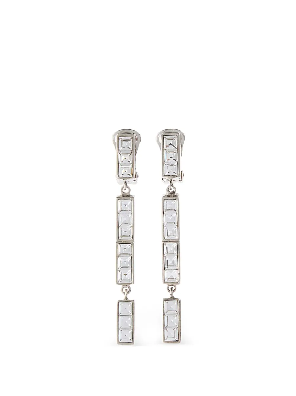 Alessandra Rich crystal-pendant drop earrings - Argento